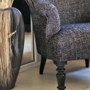 Fauteuil Crapaud en tissus Noir Casal