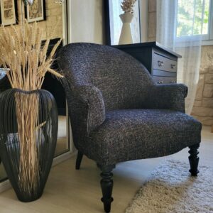 Fauteuil Crapaud en tissus Noir Casal